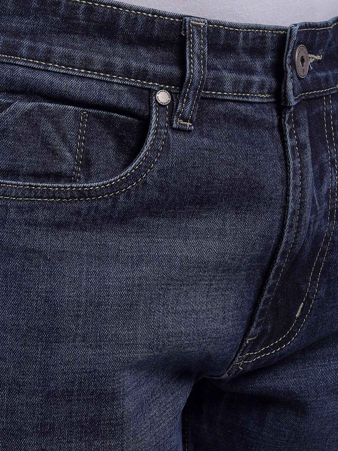 Numero Uno Men Faded Dark Blue Jeans